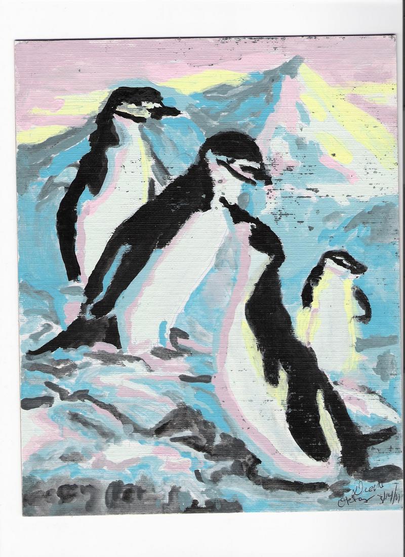 PENQUINS -- Chinstrap Penguin (Pygoscelis antarctica); DISPLAY FULL IMAGE.