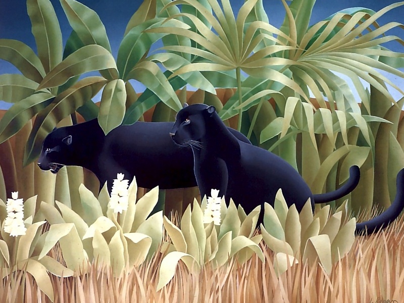 Consigliere Scan: Vanishing Species (Wallpaper) 005 Leopard Black Panther; DISPLAY FULL IMAGE.