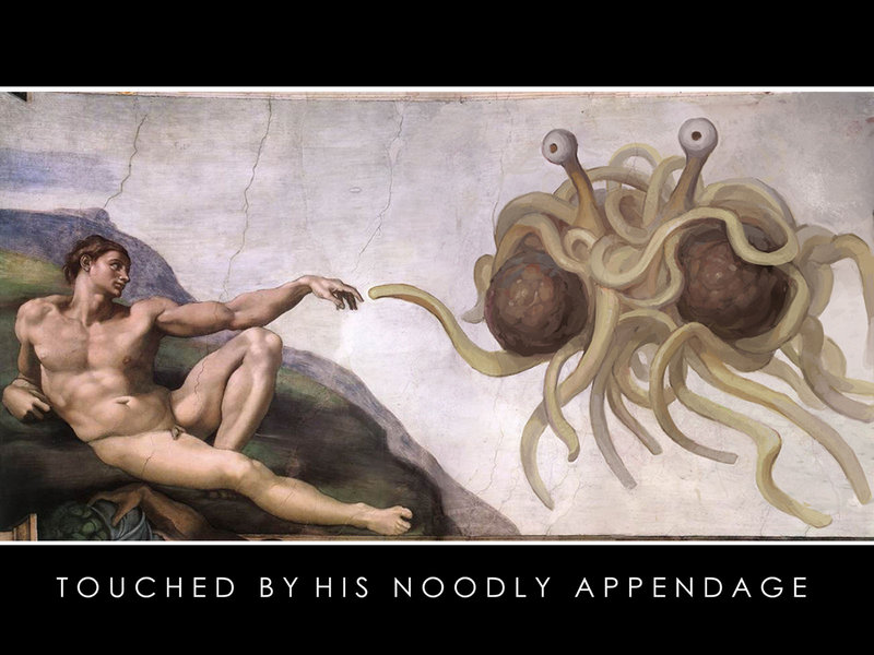 Flying spaghetti monster; DISPLAY FULL IMAGE.