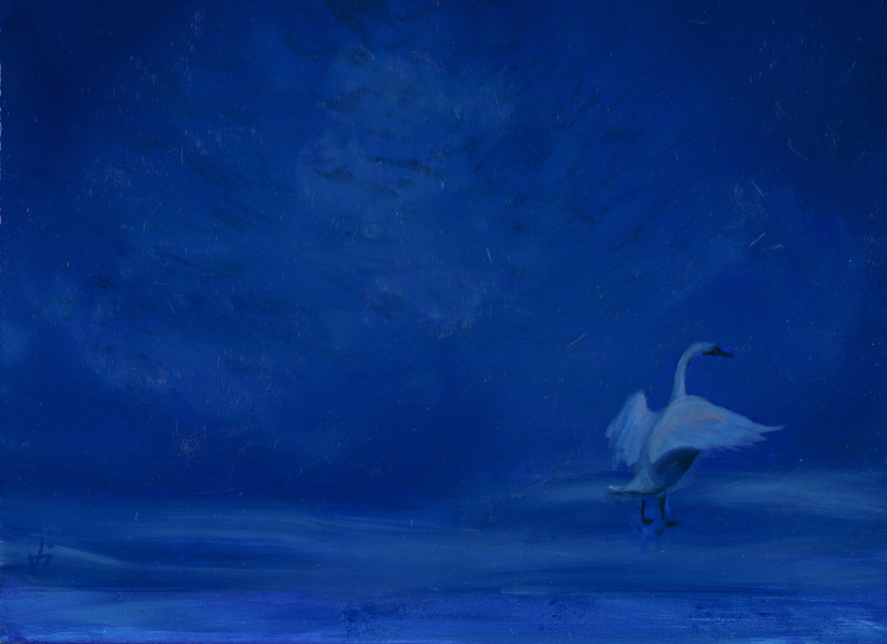 schwan/erwachen, painting; DISPLAY FULL IMAGE.
