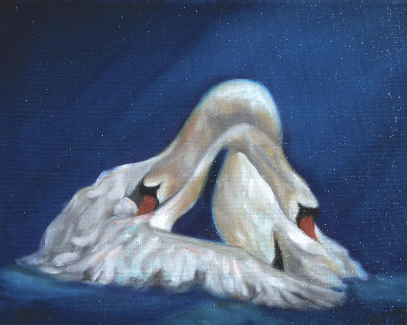 schwan/umschlungen, painting; DISPLAY FULL IMAGE.