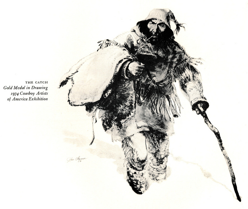 [zFox SWD Scan] The Western Paintings of John Clymer 006 The Catch Gold Medal, Drawing; DISPLAY FULL IMAGE.