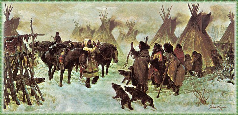 [zFox SWD Scan] The Western Paintings of John Clymer 026 The Trader; DISPLAY FULL IMAGE.