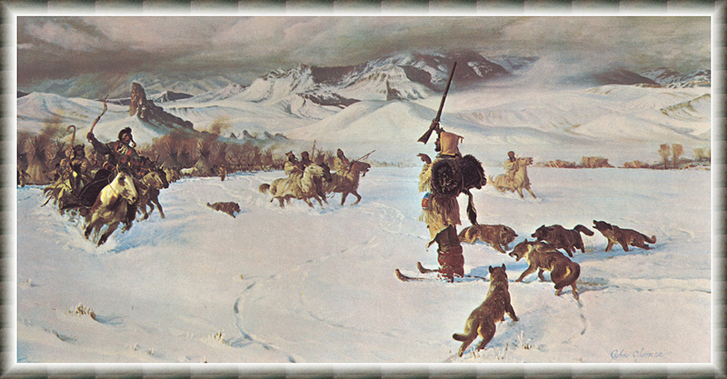 [zFox SWD Scan] The Western Paintings of John Clymer 031 John Colter Meets The Crow; DISPLAY FULL IMAGE.