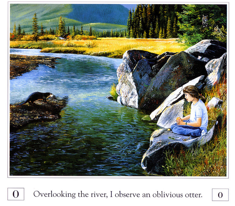 [Danielle scan] A Mountain Alphabet by Andrew Kiss - Oo; DISPLAY FULL IMAGE.