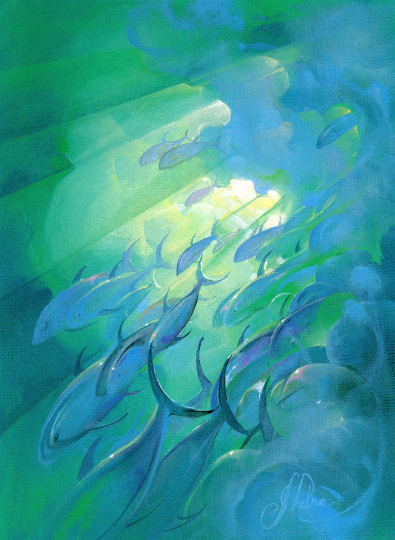 [Animal Art - John Pitre] Ulua School; DISPLAY FULL IMAGE.