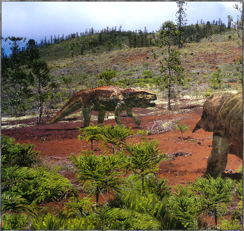 [Fafnir Scan - Walking with Dinosaurs] Postosuchus & Placerias; DISPLAY FULL IMAGE.