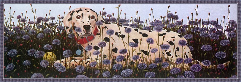 [CameoRose scan] Painted by Lorena Pugh, Dog; DISPLAY FULL IMAGE.