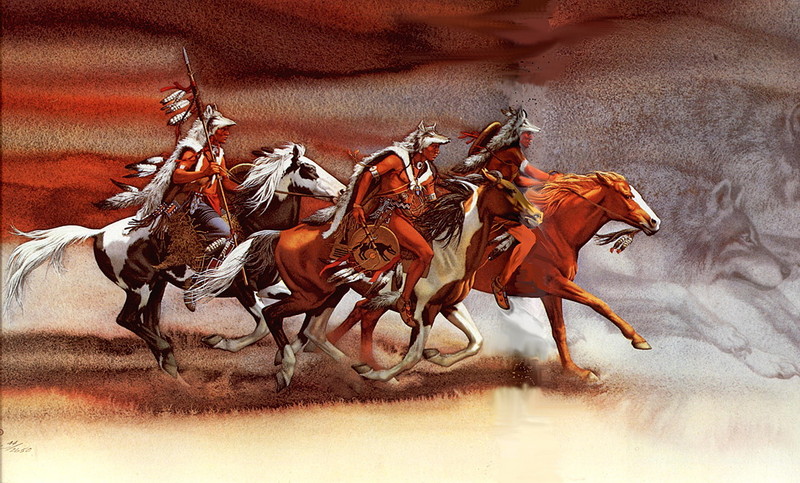 [LRS Art Medley] Bev Doolittle, Wolves of the Crow; DISPLAY FULL IMAGE.