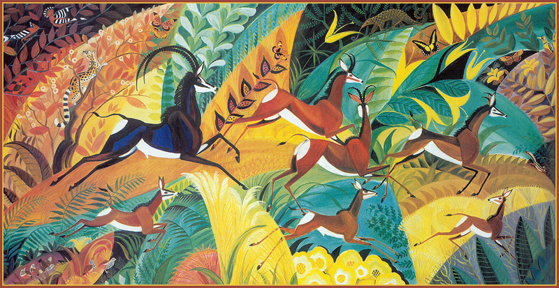 [LRS Animals In Art] lrsAA005 Ipcar Dahlov - Sable Nyika; DISPLAY FULL IMAGE.