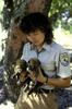 FWS Employee holds Endangered Red Wolf Pups