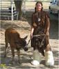 INDIAN GIRL WITH PET BUFFALO