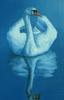 schwan/spiegelschwan 2, blau, painting