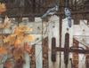 [Carl Brenders - Wildlife Paintings] Talk on the Old Fence (Blue Jays)