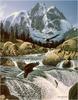 [CameoRose scan] Painted by J. Van Straalen, Fishing At Eagle Rocks