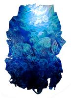 Aurelia Aurita, Moon Jellies acrylic on plastic bags