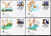 Romania Eurasian Spoonbill Set of 4 official Maxicards