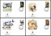 Gambia Black Crowned Crane Set of 4 official Maxicards