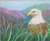 Bald eagle and cows