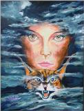 Woman with cat