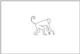 monkey outline line drawing