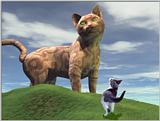 Sinbad and a giant cat